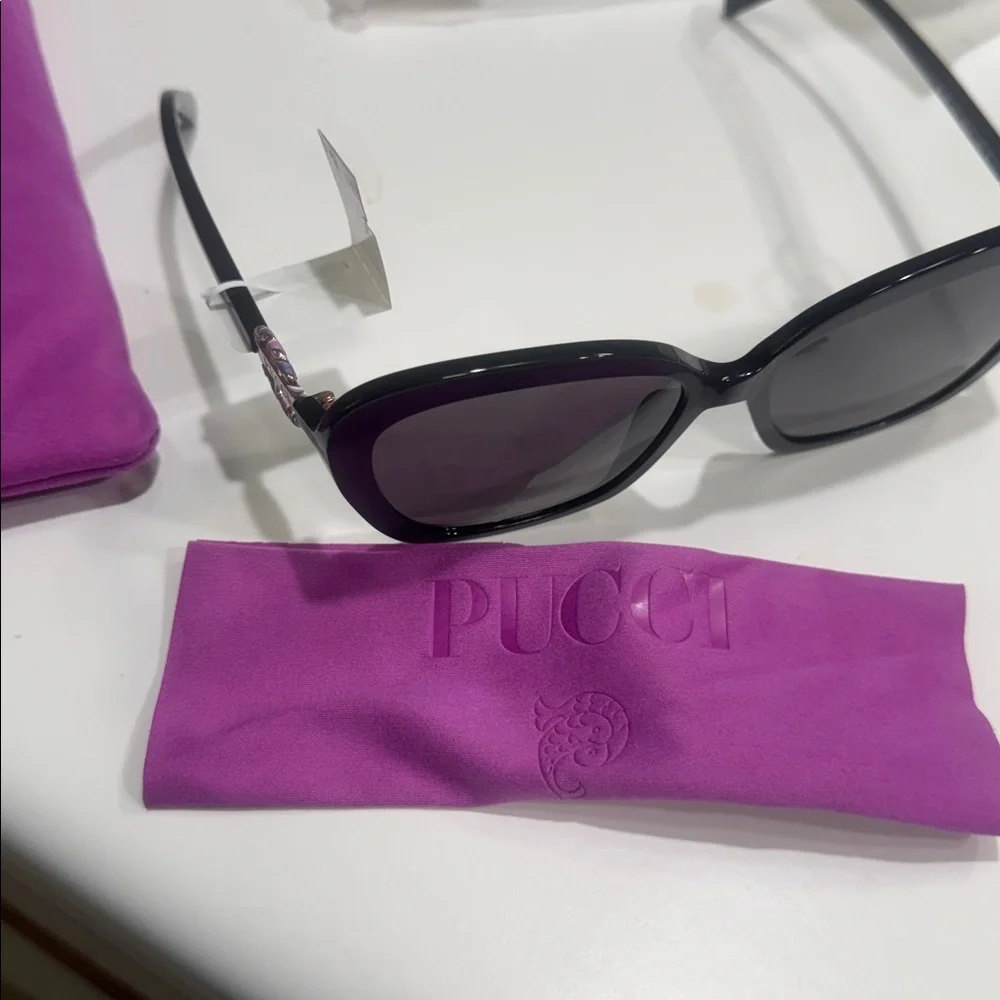 Emilio Pucci Black Oversized Cat-Eye Sunglasses
